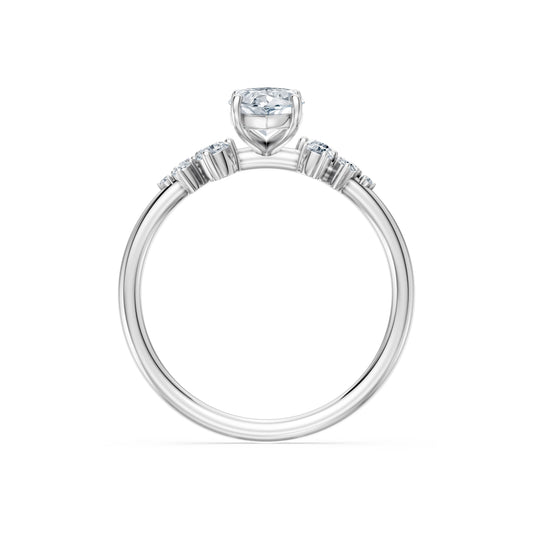 Marquise Lab Grown Diamond Classic Pave Eternity Ring 1.0ct by Qutahia Jewellery