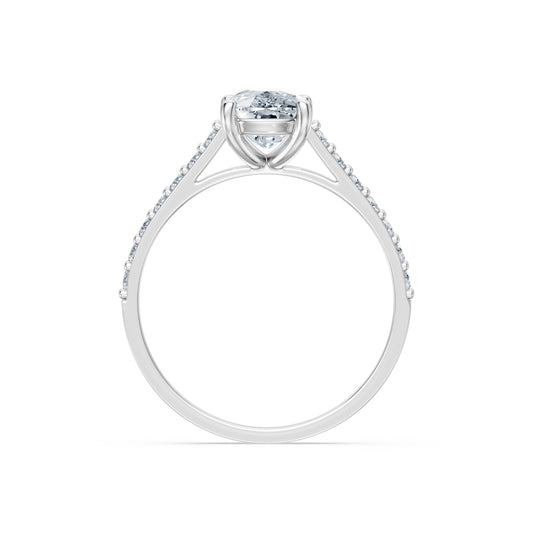 Cushion Lab Grown Diamond Pave Eternity Ring 1.5ct by Qutahia Jewellery
