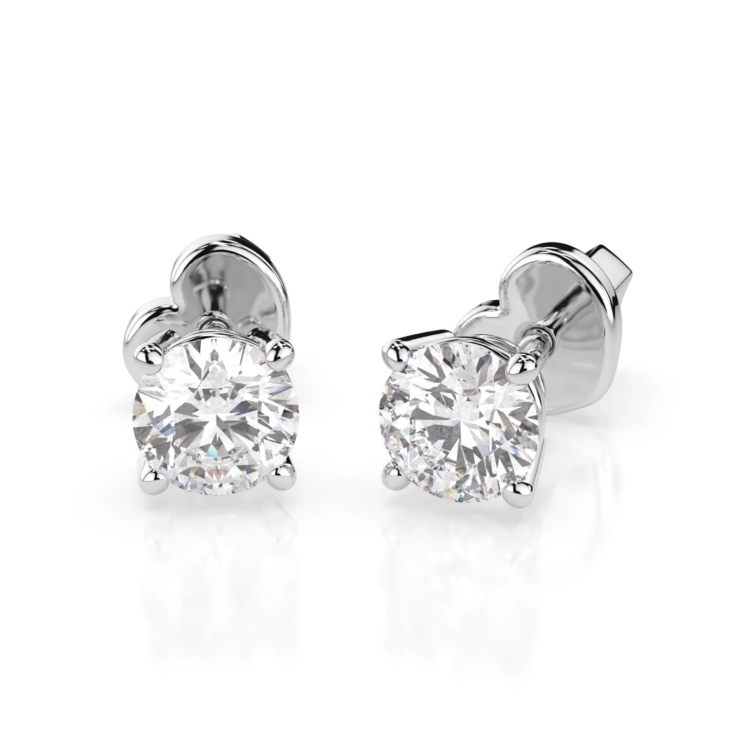 Solitaire Butterfly Earring (Round), 0.6 ct — 102-10012/1(4.2)