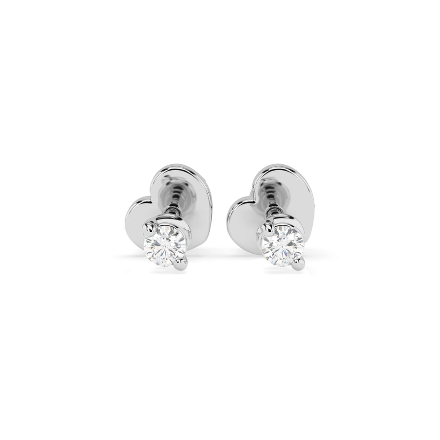 Diamond Stud Earrings Round 0.08ct by Qutahia Jewellery