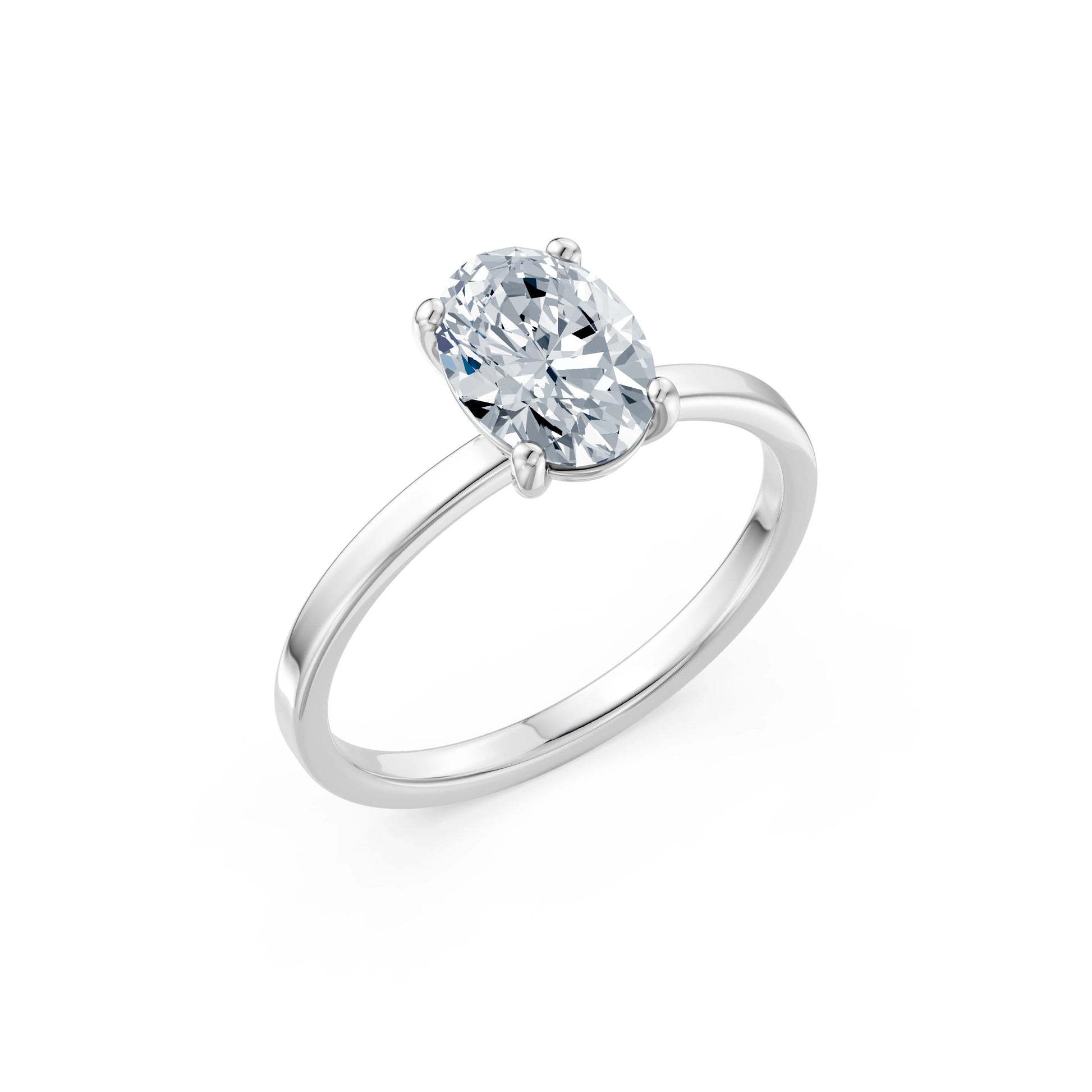 Oval Lab Grown Diamond Solitaire Engagement Ring 1.5ct by Qutahia Jewellery