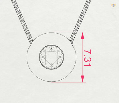 Solitaire Necklace (Round), 0.25 ct — 104-10007(4.0)