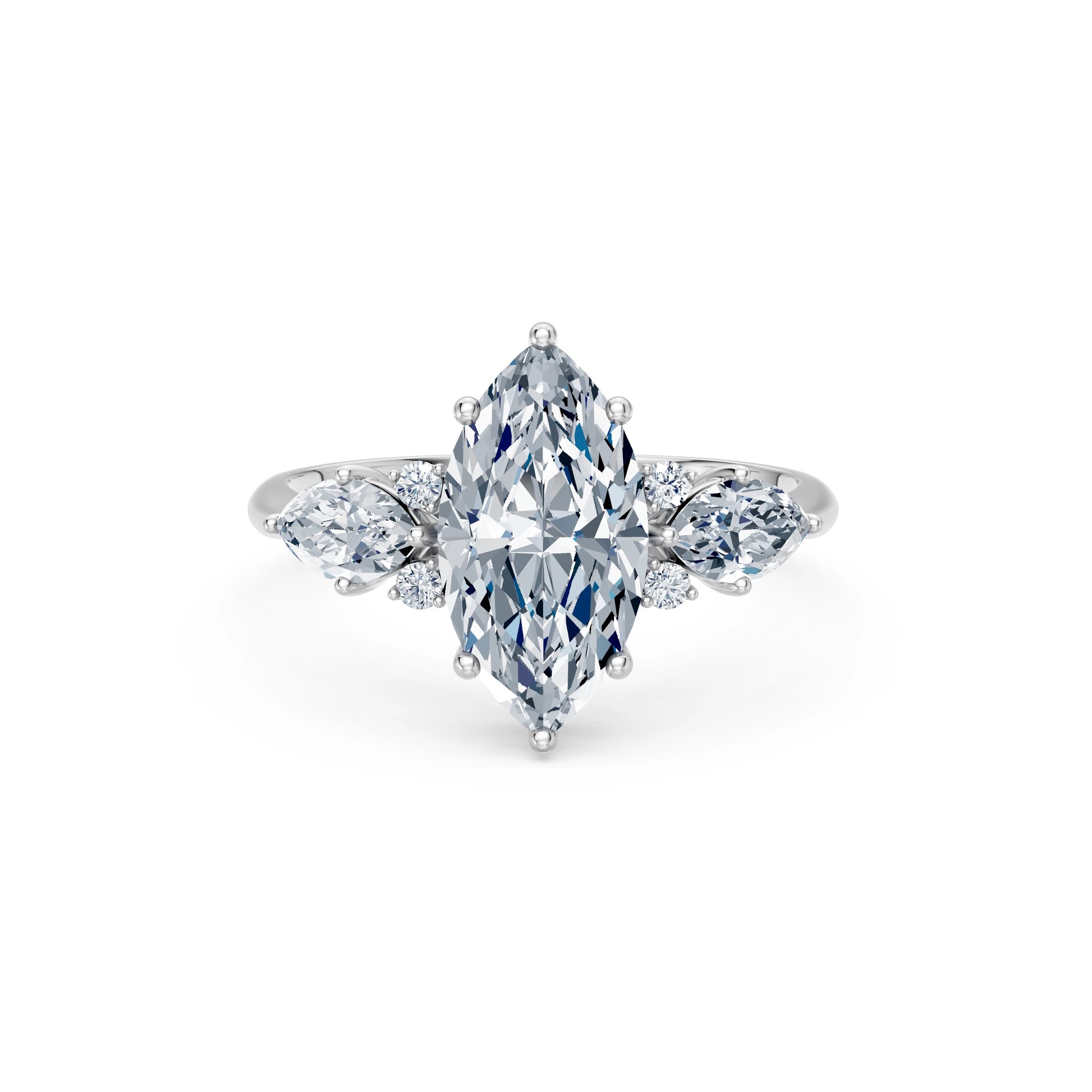 Marquise Lab Grown Diamond Side Stone Eternity Ring 2.0ct by Qutahia Jewellery