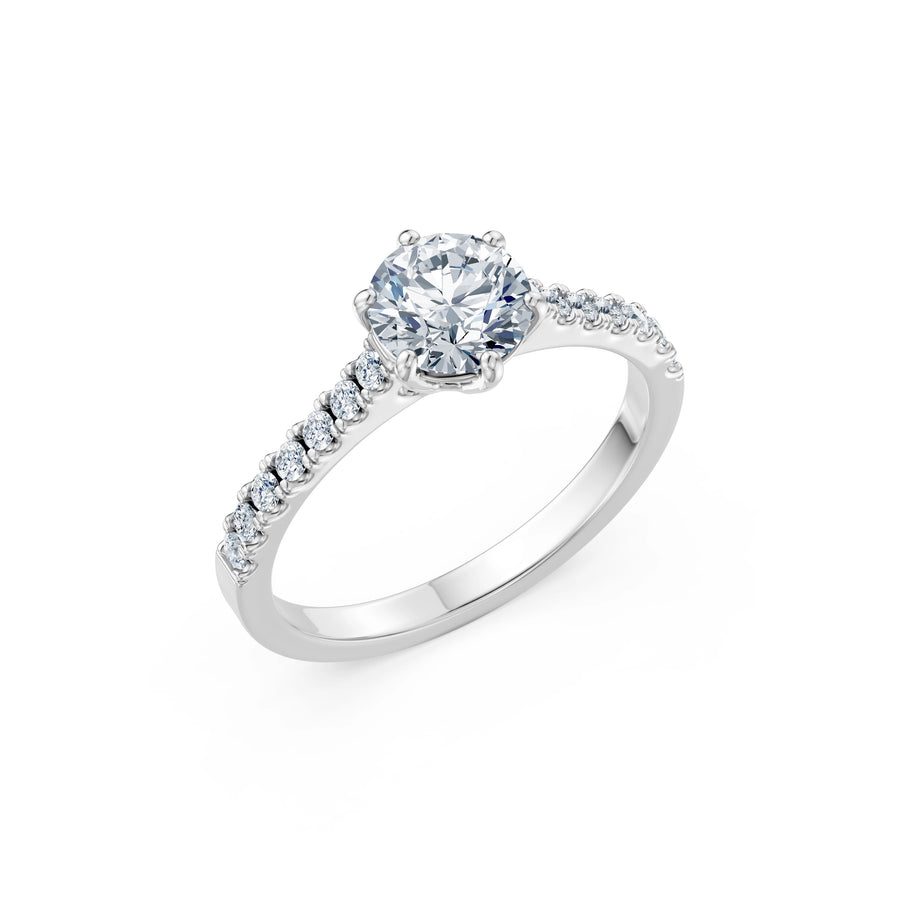 Round Brilliant Diamond Pave Eternity Ring 1.0ct by Qutahia Jewellery