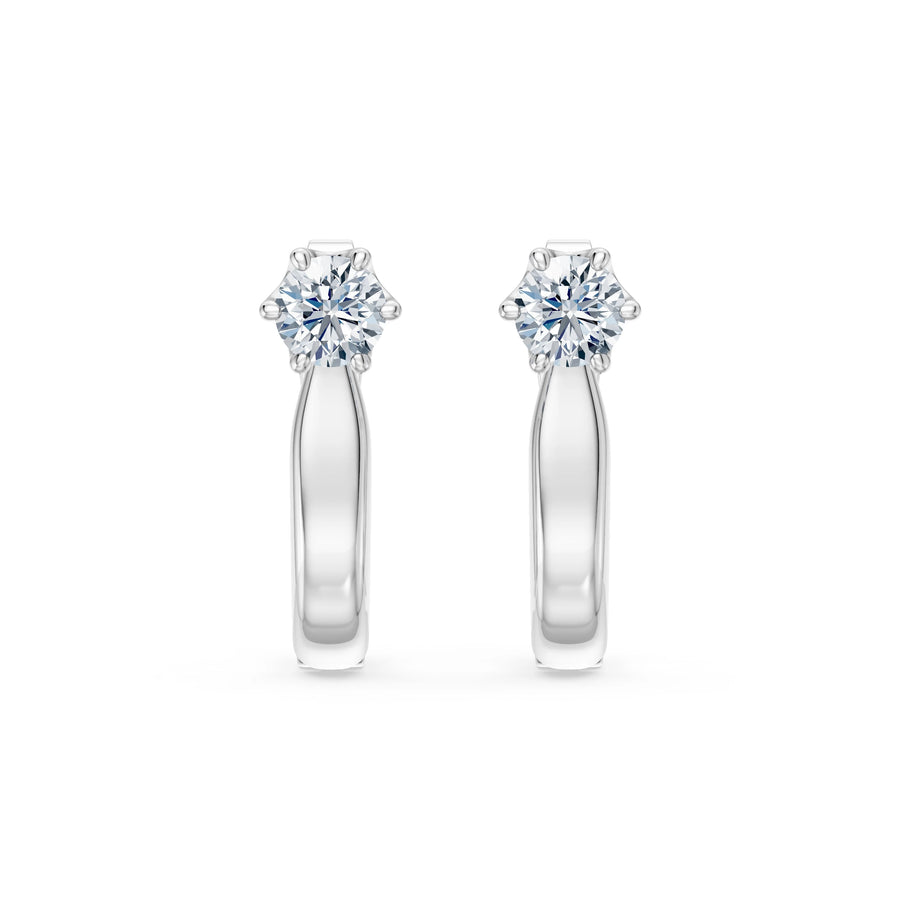 Small Diamond Earrings Round Brilliant 0.5ct by Qutahia Jewellery