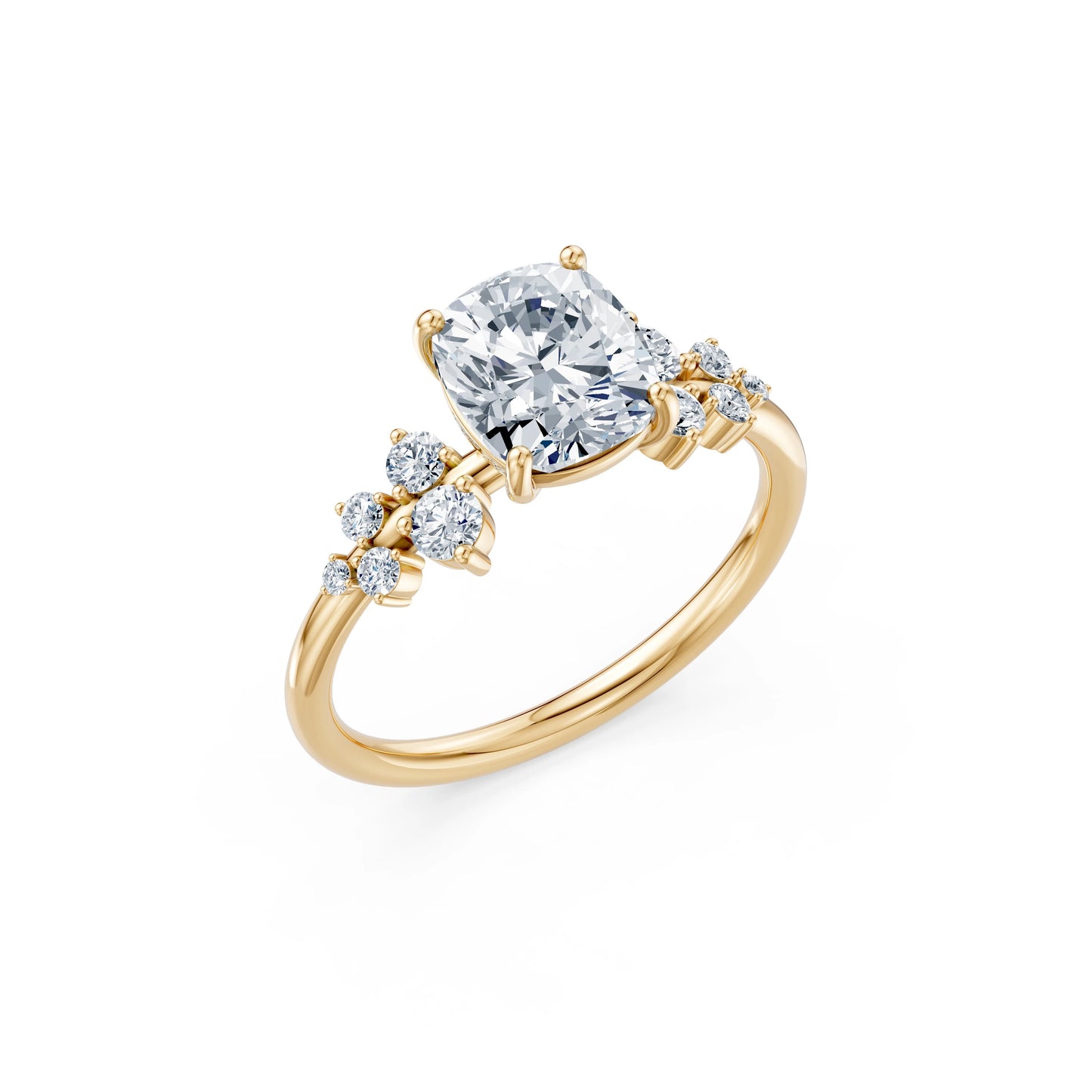 Cushion Lab Grown Diamond Classic Pave Eternity Ring 2.0ct by Qutahia Jewellery