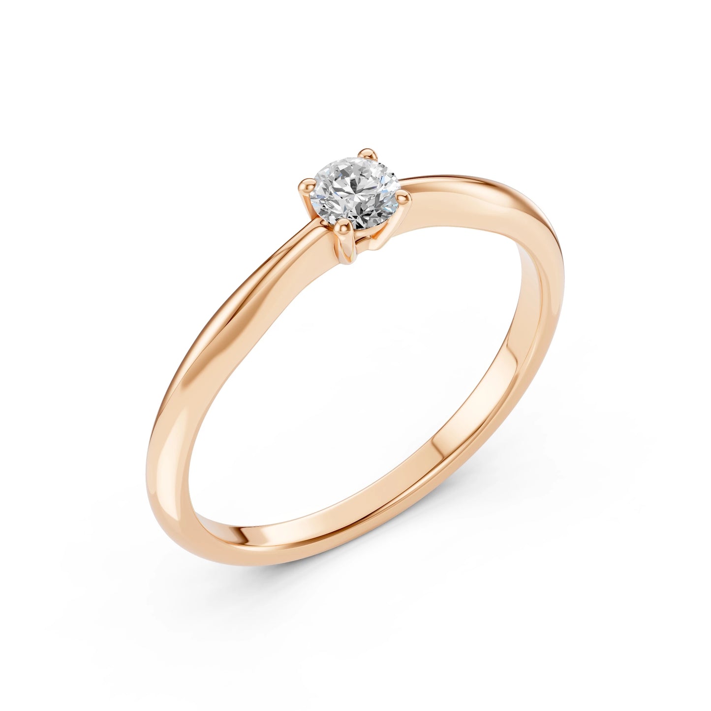 Solitaire Ring (Round), 0.2 ct — 101-10021(3.7)