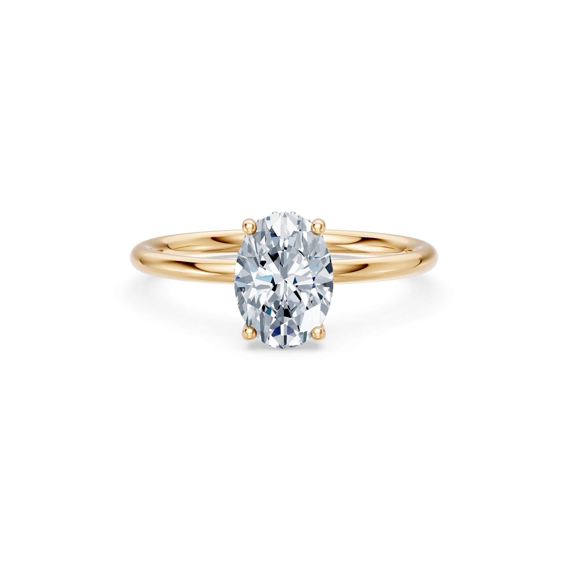 Oval Lab Grown Diamond Micro Pave Engagement Ring 1.5ct by Qutahia Jewellery
