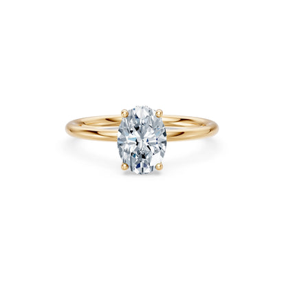 Oval Lab Grown Diamond Micro Pave Engagement Ring 1.5ct by Qutahia Jewellery