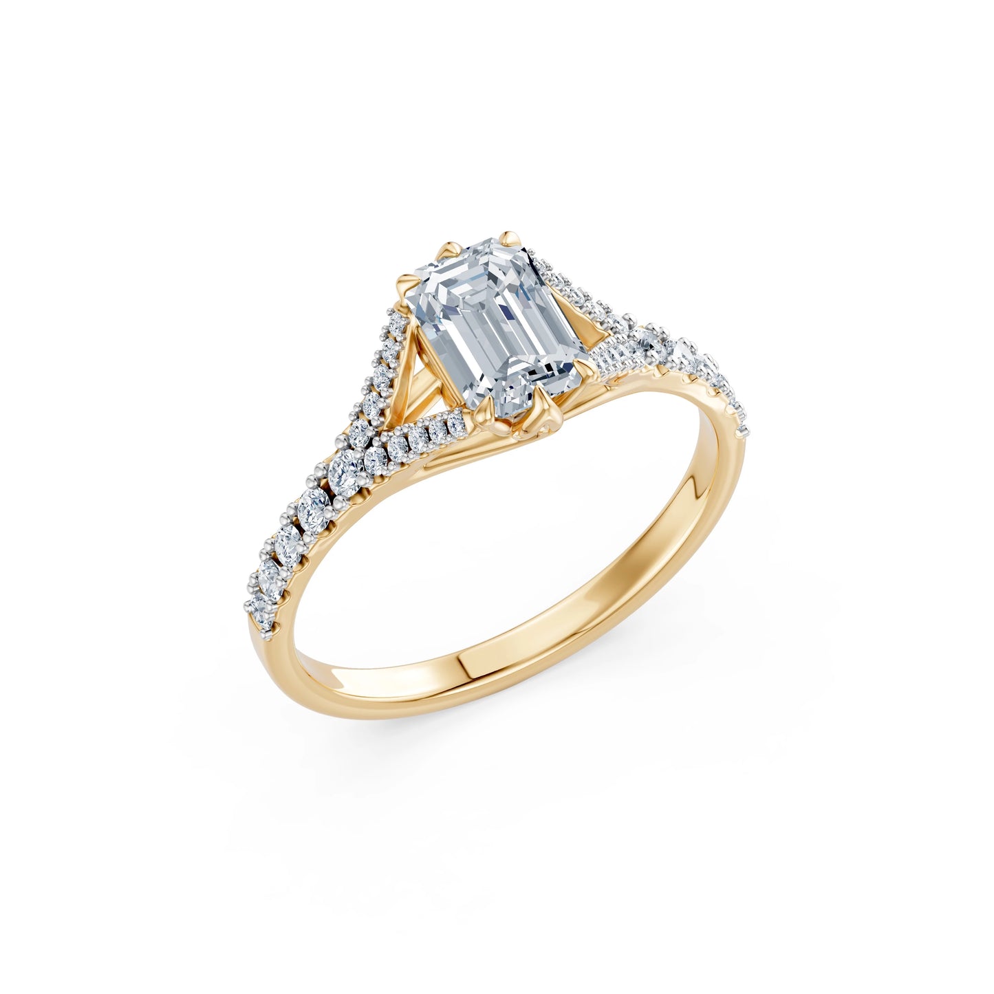 Emerald Lab Grown Diamond Micro Pave Eternity Ring 1.0ct by Qutahia Jewellery