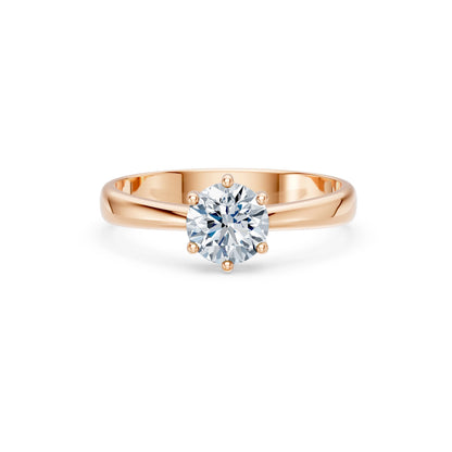 Round Brilliant Diamond Classic Solitaire Engagement Ring 1.0ct by Qutahia Jewellery