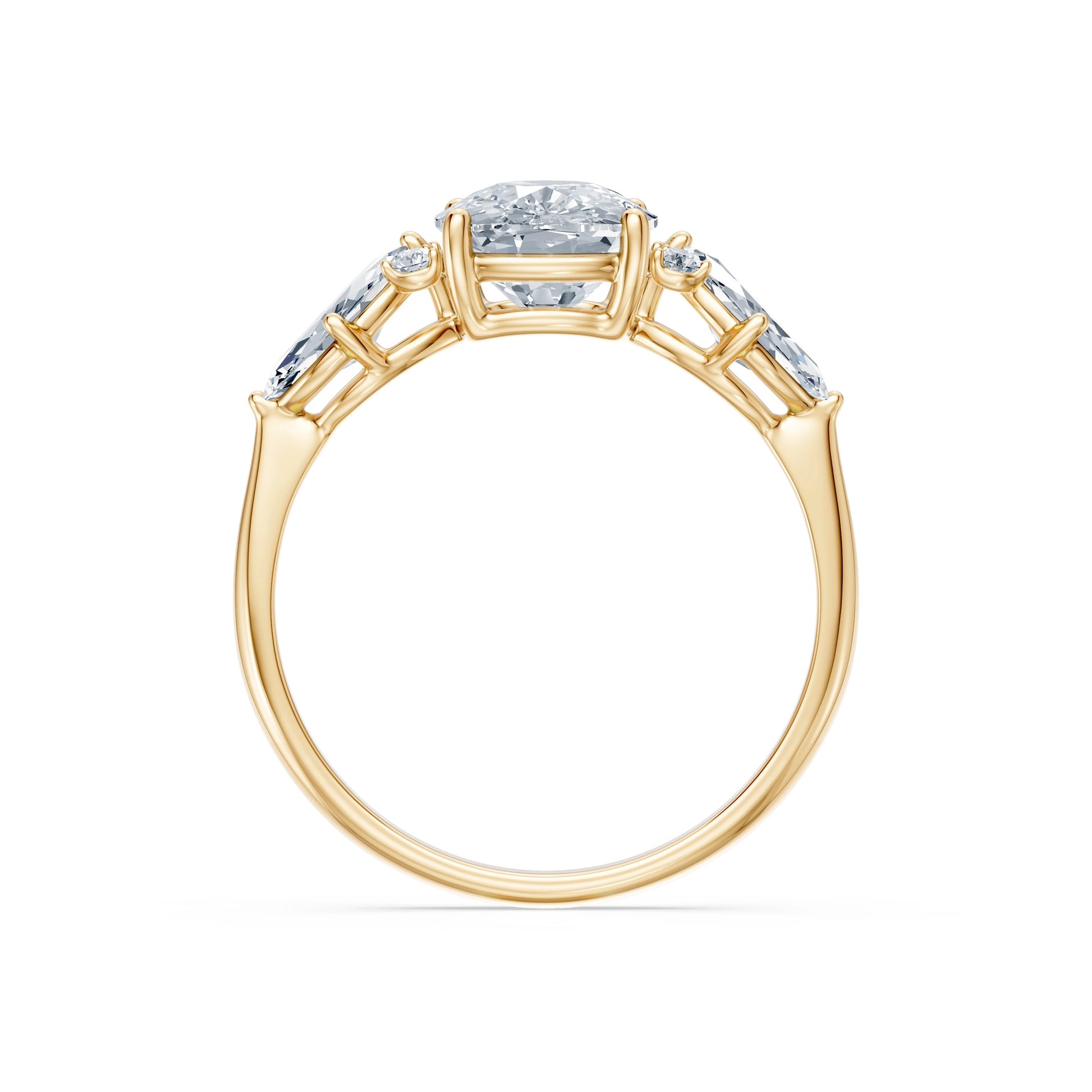 Cushion Lab Grown Diamond Side Stone Eternity Ring 2.0ct by Qutahia Jewellery