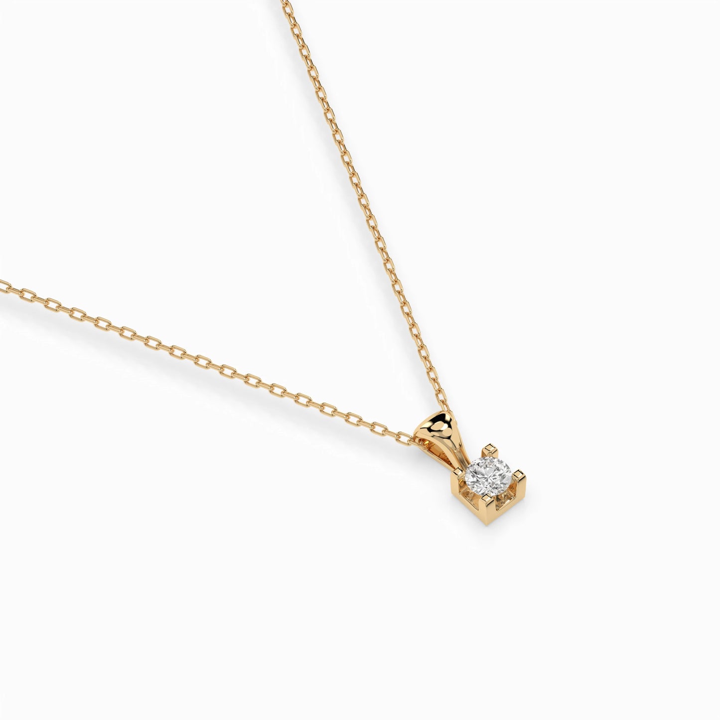 Solitaire Necklace (Round), 0.08 ct — 104-10013(2.7)