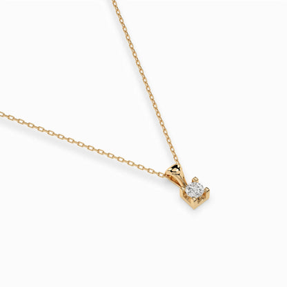 Solitaire Necklace (Round), 0.08 ct — 104-10013(2.7)
