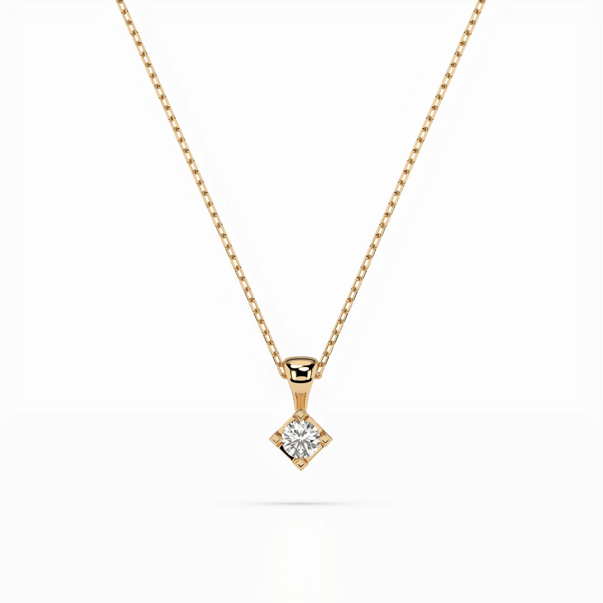 Solitaire Necklace (Round), 0.08 ct — 104-10014(2.7)