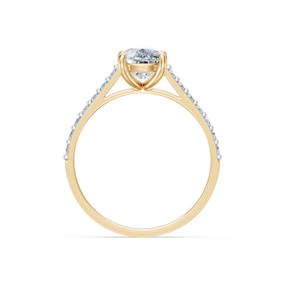 Cushion Lab Grown Diamond Pave Eternity Ring 1.5ct by Qutahia Jewellery
