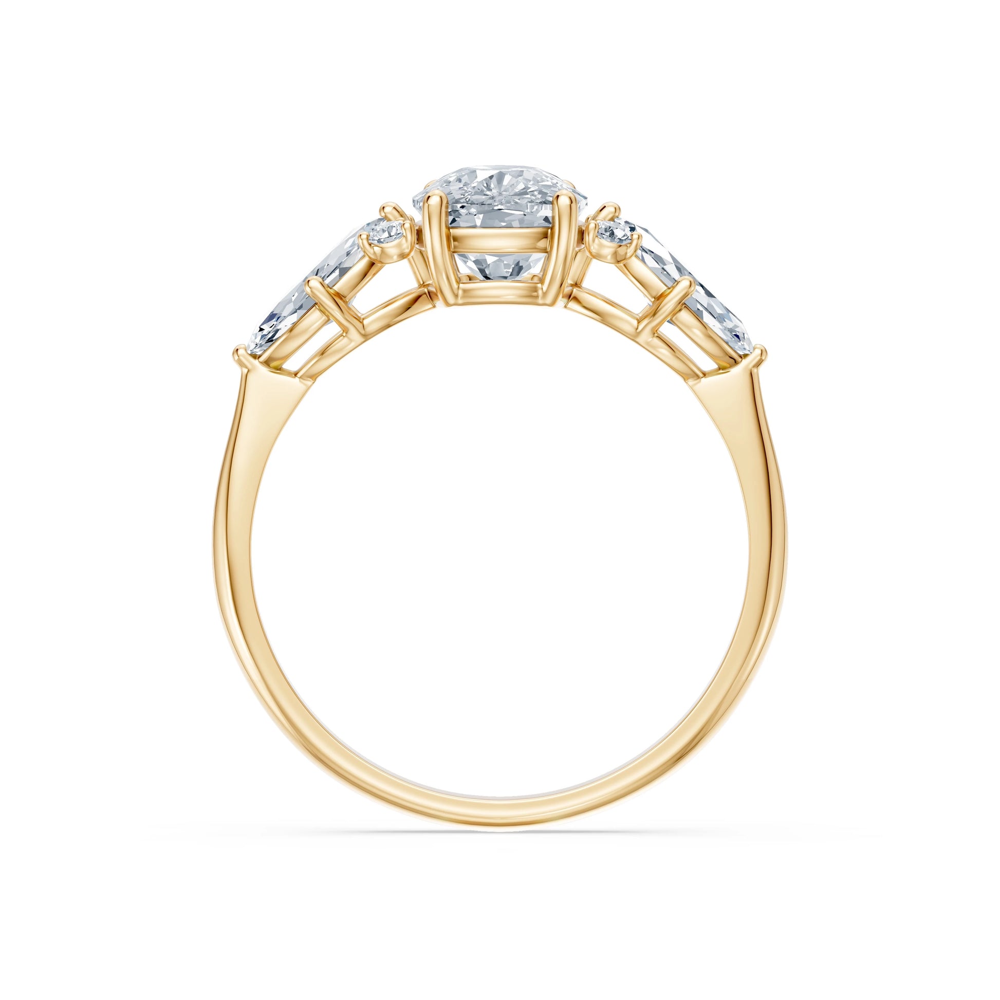 Cushion Lab Grown Diamond Side Stone Eternity Ring 1.5ct by Qutahia Jewellery