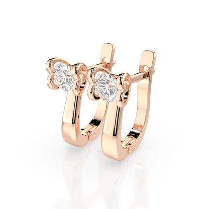 Solitaire English Lock Earring (Round), 0.5 ct — 102-10013(4.0)