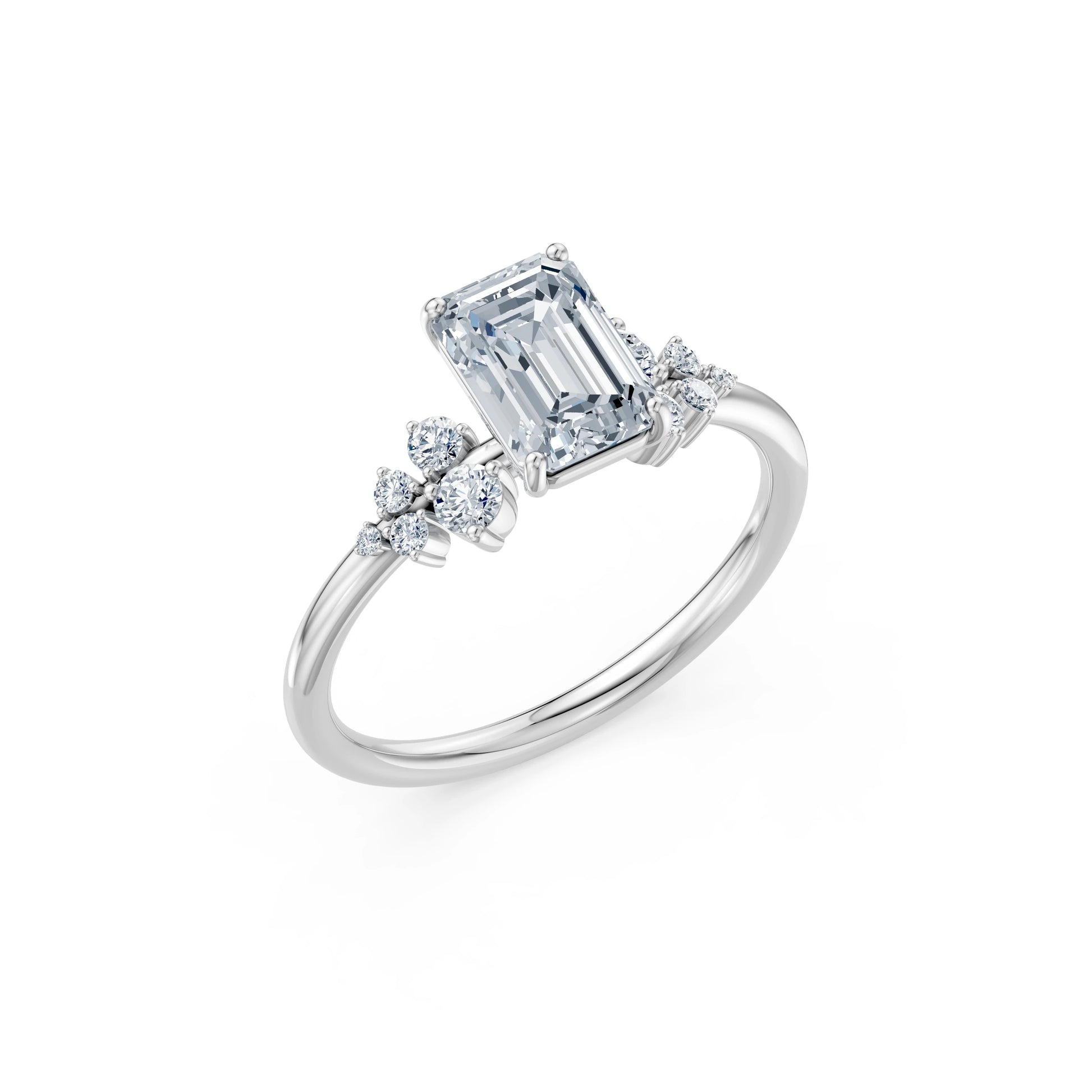 Emerald Lab Grown Diamond Classic Pave Eternity Ring 1.5ct by Qutahia Jewellery