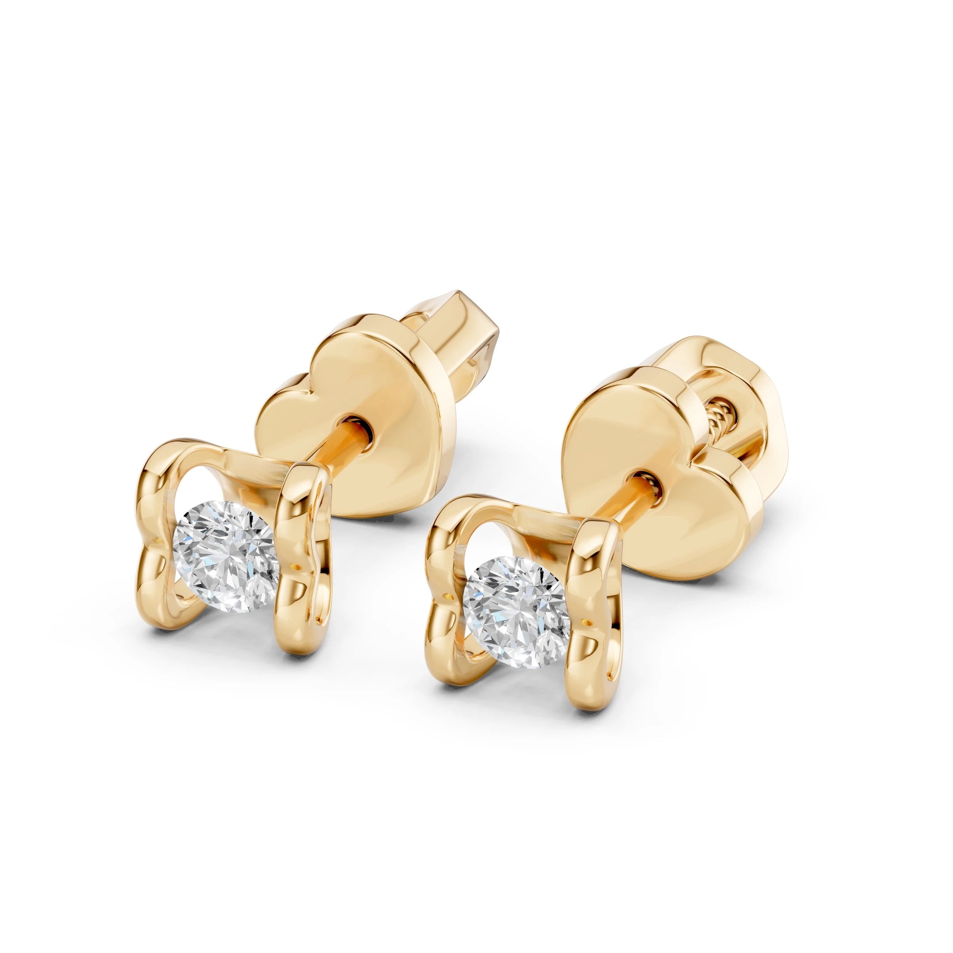 Solitaire Butterfly Earring (Round), 0.2 ct — 102-10013/2(3.0)