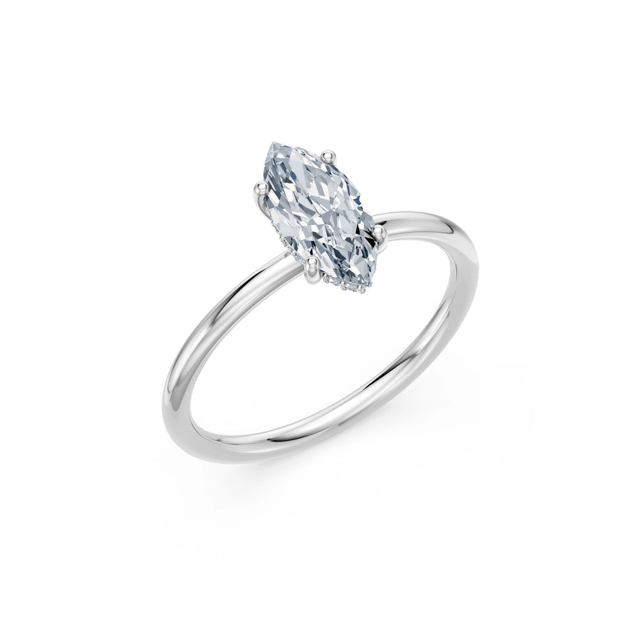 Marquise Lab Grown Diamond Micro Pave Engagement Ring 1.0ct by Qutahia Jewellery