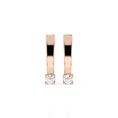 Solitaire English Lock Earring (Round), 0.15 ct — 102-10036(2.7)