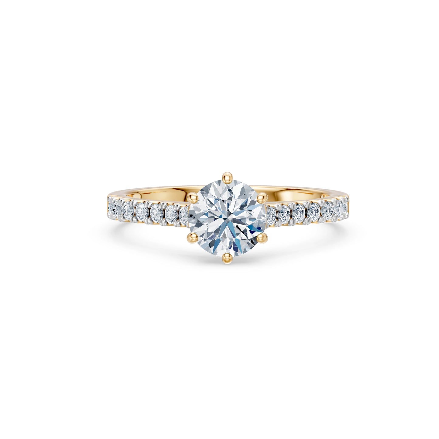 Round Brilliant Diamond Pave Eternity Ring 1.0ct by Qutahia Jewellery