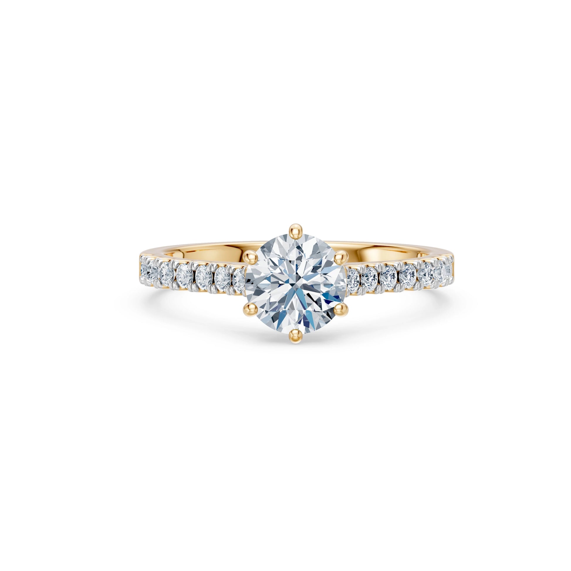 Round Brilliant Diamond Pave Eternity Ring 1.0ct by Qutahia Jewellery