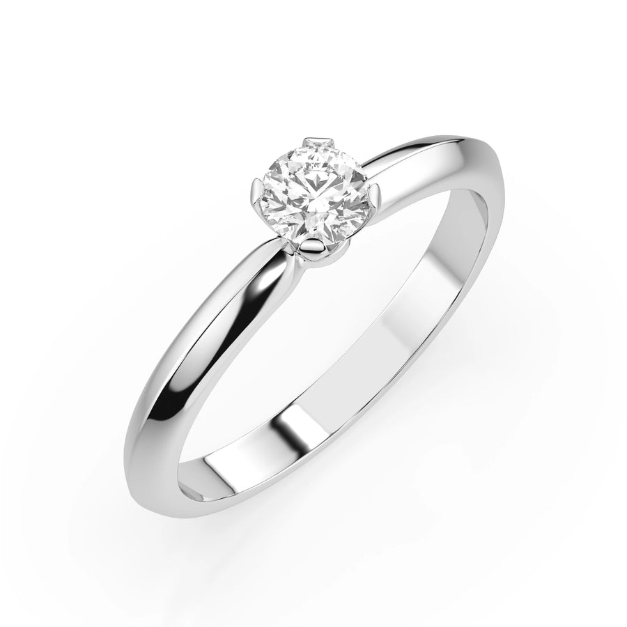 Solitaire Diamond Ring Round 0.3ct by Qutahia Jewellery