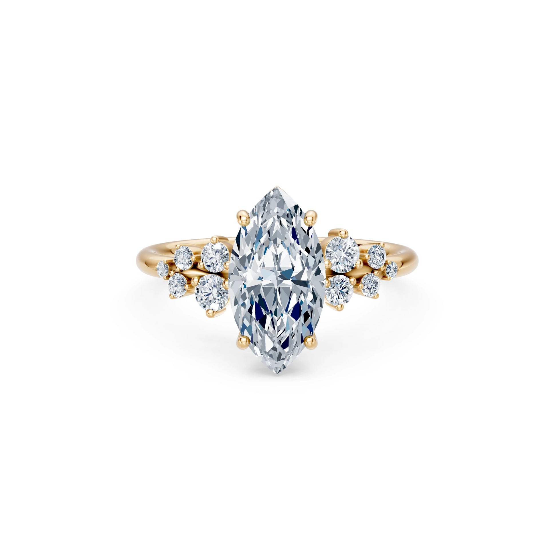 Marquise Lab Grown Diamond Classic Pave Eternity Ring 2.0ct by Qutahia Jewellery