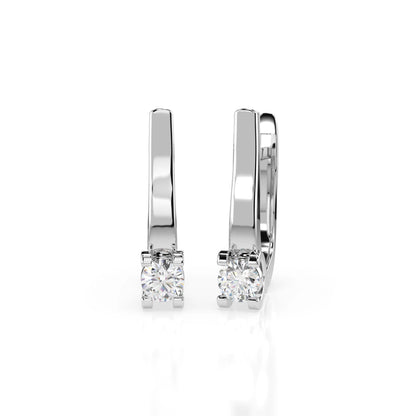 Solitaire English Lock Earring (Round), 0.3 ct — 102-10022(3.4)