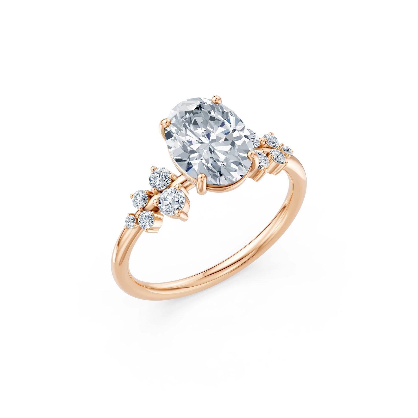 Oval Lab Grown Diamond Classic Pave Eternity Ring 2.0ct by Qutahia Jewellery