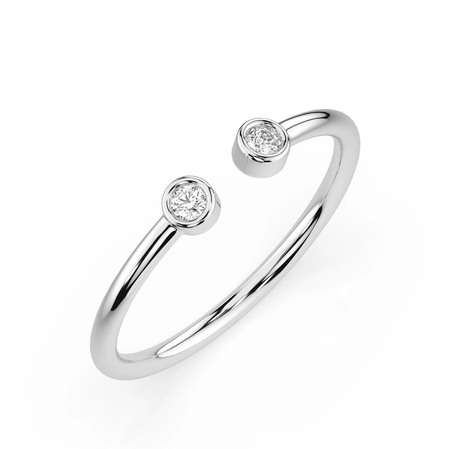 Minimalist Diamond Ring Round 0.04ct by Qutahia Jewellery