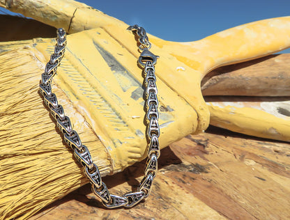 Mens silver bracelet sterling silver with cross motif by Qutahia Jewellery