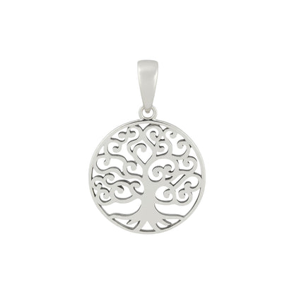 Qutahia Jewelry 9ct or 14k solid gold detailed tree of life pendant with intricate branches and polished finish.