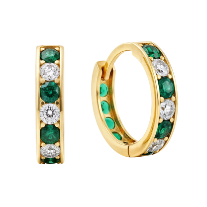 9ct Gold Huggie Hoop Earrings in Solid 9ct & 14ct Gold | Qutahia Jewellery